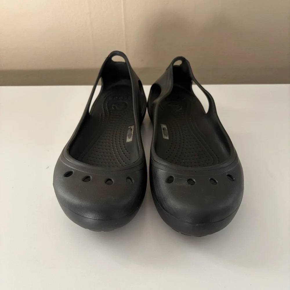 Crocs Womens Kadee Ballet Flats Size 7 Black Casual Comfort Everyday